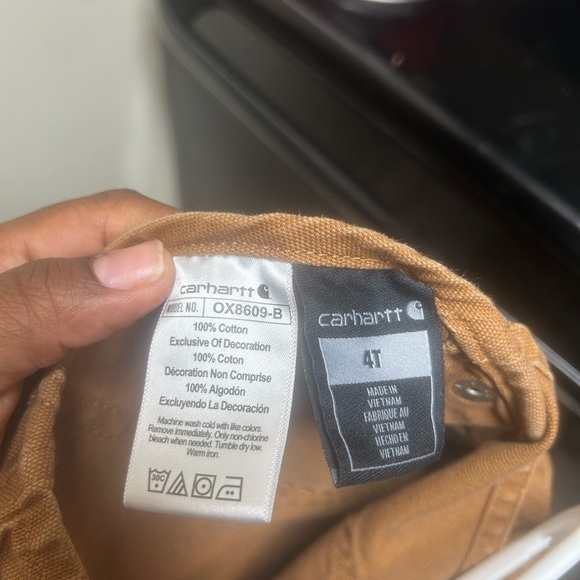 Carhartt Brown Overalls boys 4t - Picture 3 of 3